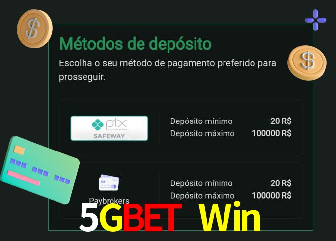 O cassino 5Gbet Win oferece uma grande variedade de métodos de pagamento